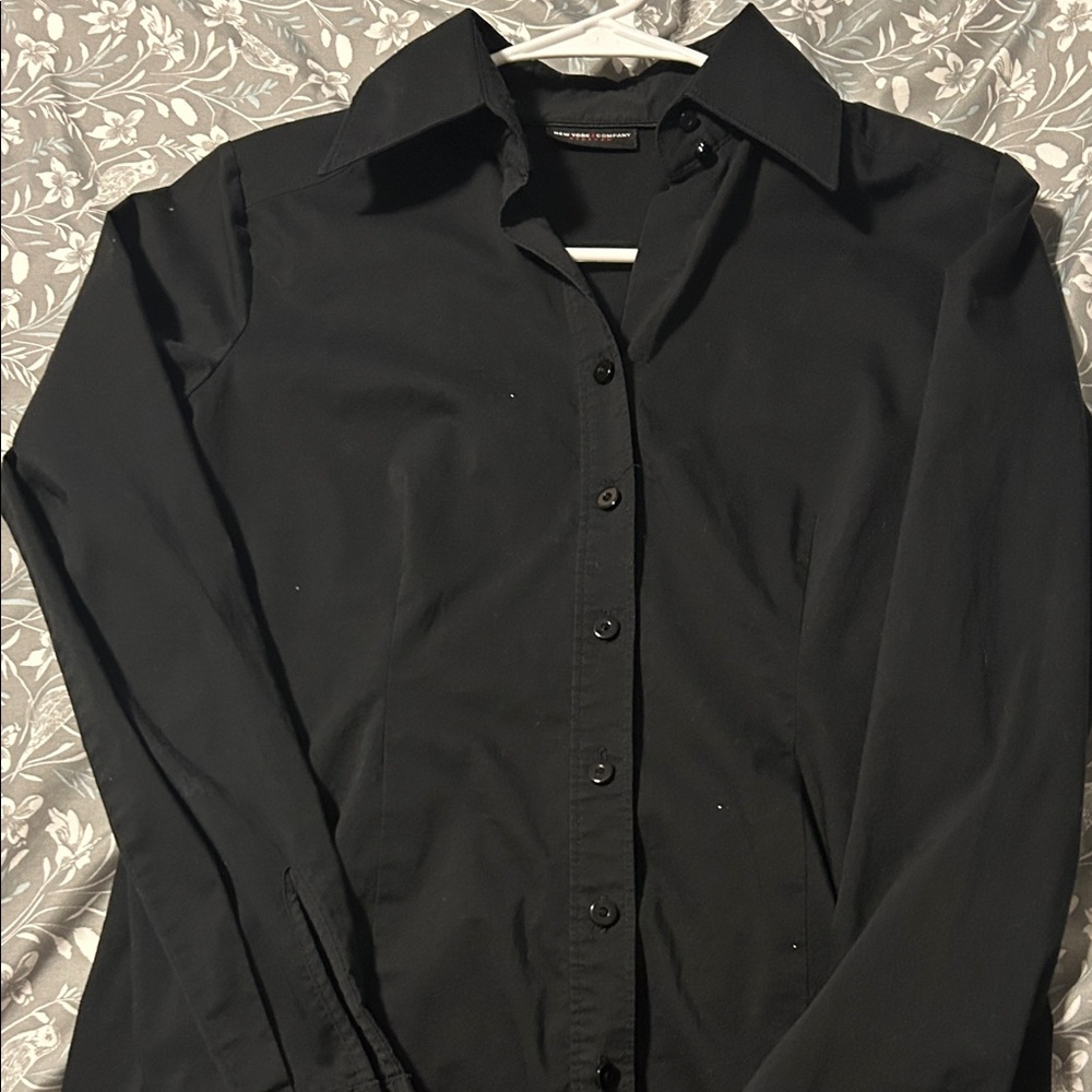 New York & Company Black Button Down Shirt